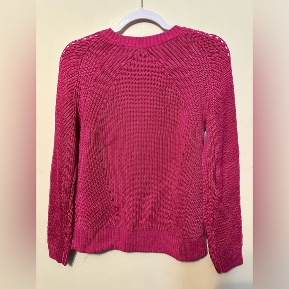 Ralph Lauren Black Label Linen Blend Tight Cable Knit Pink Sweater Size Large - Picture 6 of 6